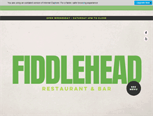 Tablet Screenshot of fiddleheadrestaurant.com